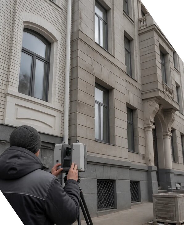 Лазерное сканирование фасадов зданий для обследования в Обнинске